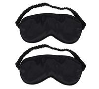 TOVINANNA 2 Pcs Silk Sleep Eye Mask with Free Flexible Head Strap, Black Light Blocking Sleeping Mask for Adults, for Night Sleep and Travel
