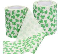 TOVINANNA 2 Rolls Toilet Tissue Paper with Clover Pattern, Comfortable and Safe to Use, Made from Wood Pulp, Creative and Delicate Style for Bathroom Use