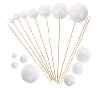 TOVINANNA 2 Sets Planetary Model Craft 14 Foam Polystyrene Balls and 10 Bamboo Rods, Simple Assembly Solar System Science Kit for School Projects and Family Educational Activities
