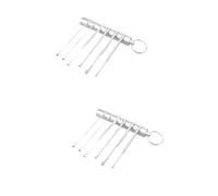 TOVINANNA 2 Sets Portable Stainless Steel Ear Scoop Set for Adults Spiral Tool for Safe Earwax Removal Professional and Home Use for Moist and Dry Earwax Cleaning