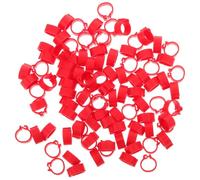 TOVINANNA 200 Pcs Red Plastic Pigeon Rings for Bird Breed Identification Simple Operation, Suitable for Breeding and Poultry Operations Management, Sturdy Pigeon Foot Rings and Dove Leg