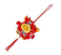 TOVINANNA 2021 Chinese New Year Hanging Ornament Plush Ox Mascot Pendant with Suction Cup, Random Color Pattern, New Year Decor for Home and Office