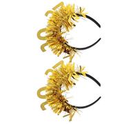 TOVINANNA 2027 New Year Headbands for Dance Parties and New Year Costume Accessories Lightweight Comfortable Fit 2pcs with Glitter Number and Star Shapes Hair Accessories