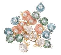 TOVINANNA 20pcs Antique Alloy Clam Shell Charms Pendant Set for DIY Jewelry Making, Necklace, Bracelet, Keychain Accessories, Vintage Style Craft Charms for Handmade Jewelry