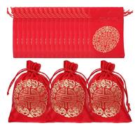 TOVINANNA 20pcs Bag Drawstring Bag Premium Silk Material Festive Delicate Workmanship Easy to Close Or Open Prevent Things from Falling down Party Packaging New Year Candy Biscuit Storage