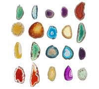 TOVINANNA 20pcs Natural Colorful Agate Slices with Drilled Holes for Jewelry Making, Wedding Centerpieces and Geode Decor, Agate Material for Visual Appeal and Energized Empowerment
