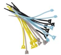 TOVINANNA 20pcs Silicone Cable Tie Organiser Adjustable Wire Ties for Cable Management Preventing Tangling Mixed Assorted Colours Reusable Holder Straps for Office and Home