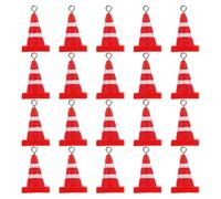 TOVINANNA 20pcs Traffic Cone Pendant Resin Mini Traffic Cone Red Charm for Necklace, Earrings, Keychain DIY Accessories, Creative Photography Photo Props
