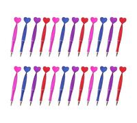 TOVINANNA 24pcs Cute Heart Ballpoint Pens Assorted Color Plastic 1.0mm Black Ink Smooth Writing Ergonomic Design Easy Carrying Valentine’s Day Party Office School Supplies Random Color