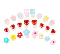 TOVINANNA 24pcs Silicone Toe Separators Set for Pedicure with Daisy, Star, and Heart Designs, Decorative Nail Polish Toe Dividers for Women’s Foot Care and Nail Art