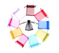 TOVINANNA 25pcs Candy Storage Bag Drawstring Gauze Makeup Pouches Reticule Bag for Little Favour Sweet Pouches