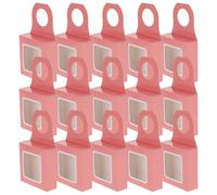 TOVINANNA 25pcs Pink Kraft Paper Wine Bottle Box with Hanger, Portable and Multi-functional Rectangular Wine Organizer for Travel and Decorating Bottle Racks, Elegant Design for Excellent