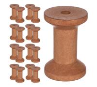 TOVINANNA 25pcs Wooden Thread Spools 50x35mm Light Brown Wood Bobbins for Embroidery Sewing Crafts DIY Projects, Unfinished Empty Yarn Spools for Arts and Decorative Use