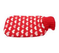 TOVINANNA 2l Portable Red Hot Water Bottle with Thick PVC and Cotton Material, Ice Pack Feature, Lovely Exterior Design for Outdoor Travel Use, ’s Hand Warmer
