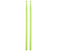 TOVINANNA 2pcs 5a Nylon Drumsticks with Bright Green LED Light up Feature, Glowing round Percussion Drum Sticks for Drummers, Crisp Sound without Barbs, for Night Practice and Performances