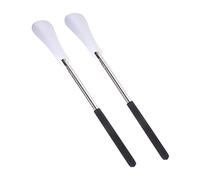 TOVINANNA 2pcs Adjustable Long Handled Metal Shoehorn Retractable Stainless Steel Shoe Horn Tool for Easy Use with Ankle Boots and Shoes for Elderly and Those with Back