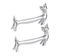 TOVINANNA 2Pcs Alloy Chopsticks Holders with Stable Design for Home Use Smooth Surface Metal Chopstick Racks Multipurpose Utensil Rest for Spoon Forks Silver Decorative Tableware Organizer