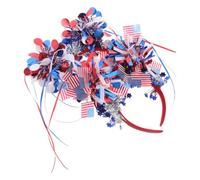 TOVINANNA 2pcs American Flag Headbands for Independence Day and Memorial Day, Comfortable Plastic Material with Vibrant Colors, Easy to Match Patriotic Hair Accessories for Women