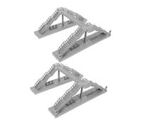 TOVINANNA 2pcs Architectural Model Miniature Footbridge Model DIY Footbridge Miniatures Bridge Plastic Components Train Tracks Bridge Building Abs Grey