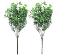 TOVINANNA 2pcs Artificial Four Leaf Clover Greenery Stems with Pvc Leaves for Long-lasting Appearance, for Party Decoration and Home Décor Table Centrepiece