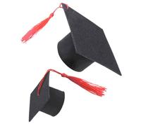 TOVINANNA 2pcs Black Felt Pet Graduation Hat for Small Animal with Tassel Sturdy and Safe Graduation Caps Photo Prop and Memorable Moment