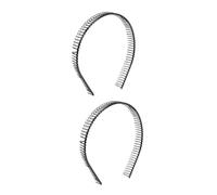 TOVINANNA 2pcs Black Metal Hairband Teeth Wide Comb Design for Women Lightweight Headband for Daily Use Adds Unique Appeal to Hair Styling and Accessories