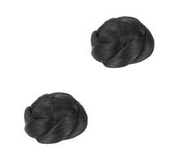 TOVINANNA 2pcs Braid Wigs Braided Updo Bun Ponytail Extension for Women Hair Chignon Bun Accessory for Girls