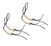 TOVINANNA 2Pcs Brass Buddhist Bead Counters for Prayer and Meditation - Portable Finger Tasbih Chanting Counter Bracelet Accessory for Men and Women