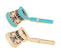 TOVINANNA 2pcs Coffee Lapel Pins Brooches for Women Alloy Material Versatile Accessory with Precise Oil Control, Elegant Cartoon Style Suitable for Daily Outfits and Work Gear on Bags Aprons