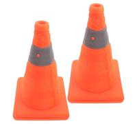 TOVINANNA 2pcs Collapsible Reflective Road Traffic Cones with Sturdy Plastic Material, Portable and Not Easy to Damage, Suitable for Utility Trucks and Carried on The Go