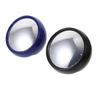 TOVINANNA 2pcs Computer Rear-view Mirror Magnifiers for Office Desk, Black and Blue, Indoor Laptop Monitor Accessory for Expanded Visual Field and Workspace Awareness