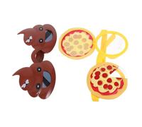 TOVINANNA 2pcs Creative Silly Glasses for Parties Fun Photo Booth Props with Pizza and Poop Design for Halloween and Themed Events Comfortable Fit for All Face Shapes
