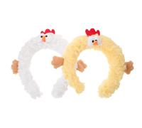 TOVINANNA 2pcs Cute Plush Chick Headband Furry Easter Hair Band for Animal Dress up Soft Novelty Chicken Headpiece Cosplay Accessory Fun Plush Headwear for Makeup Party