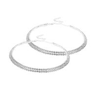 TOVINANNA 2pcs Double Layer Crystal Necklace Elegant Rhinestone Choker Jewelry for Weddings Christmas and Prom Comfortable Fit for Various Neck