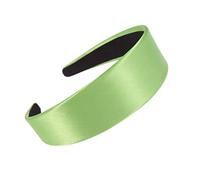 TOVINANNA 2pcs Elegant Solid Satin Headband for Women and Girls Creative Hair Hoops for Parties Birthdays and Cosplay Fluorescent Green Wide-edge Design