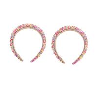 TOVINANNA 2pcs Embellished Wide Headband for Women Teen Girls Candy Style Comfortable Makeup Face Washing Accessory Stylish Lightweight Hairband for Hair Types