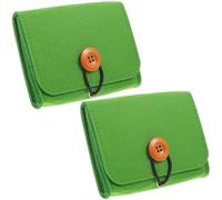 TOVINANNA 2pcs Essential Oil Bags Organizer Pouch Multi-Functional Non-Woven Fabric Travel Case Stylish Green Protective Storage Bag for Occasion