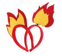 TOVINANNA 2Pcs Flame Headband Felt Fire Hair Hoop Halloween Cosplay Party Accessory for Carnival Rave Festival Birthday Dress-up Photoworthy Prop