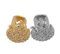 TOVINANNA 2pcs Flame Shaped Teeth Grills Hip Hop Style Rhinestone Tooth Caps for Cosplay and Halloween Celebrations Fit Comfortable