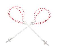 TOVINANNA 2pcs Gothic Cross Bracelet Women Blood Beads Lace Design Durable Punk Style Jewelry for Halloween Christmas Accessories