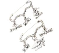 TOVINANNA 2pcs Graduation Period 2023 Brooch Pin for Graduation with Unique Creative Alloy Design Silver Decorative and Practical Safety Pin to Fix Academic Dress or Scarves