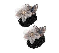 TOVINANNA 2pcs Hair Bun Cover Net Butterfly Mesh Hairnet for Service Women Hair Accessories for Dance Buns for Girls