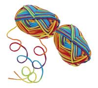 TOVINANNA 2Pcs Handcrafted Rainbow Cotton Yarn Set Thick Multi-Function Knitting Yarn for Crochet and DIY Portable Replaceable Cotton for Professional Hand Knitting Projects