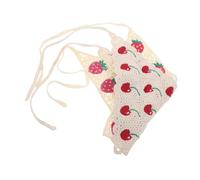 TOVINANNA 2pcs Handcrafted Strawberry Crochet Bandana Scarf Hairband Versatile Triangle Head Wrap with Cherry Pattern Boho Vintage Style for Women and Lightweight Spring Summer Accessory
