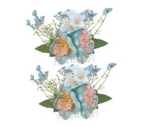 TOVINANNA 2PCS Hawaiian Plumeria Flower Hair Clip Tropical Hibiscus Hairpin Boho Bridal Hair Comb for Beach Wedding Luau Party Bridesmaid Accessories