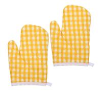 TOVINANNA 2pcs Heat Insulated Gloves for Baking and Cooking, Polyester Oven Mitts with Anti-steam Scalding Protection and Hanging Rope, One Size Fits Kitchen Gloves for Microwave and Oven
