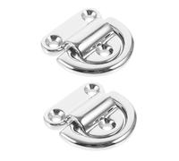 TOVINANNA 2pcs Heavy Duty Stainless Steel Folding D Ring Tie down Anchors 6mm Thickness for Trailer and Boat Deck Installations Corrosion Resistant Surface Mount Hardware