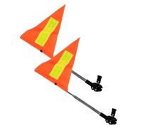 TOVINANNA 2pcs High Visibility Safety Flags with Reflective Triangular Design, Telescopic Pole and Mount for Golf Cart, Wheelchairs, and Mobility Devices Orange Stainless Steel and Pvc