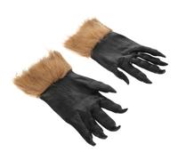 TOVINANNA 2pcs Horrific Wolf Paw Gloves Scary Halloween Costume Props Realistic Furry Design for Parties Cosplay for Creating Mysterious Atmosphere