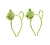 TOVINANNA 2pcs Knitted Frog Headband for Women Cute Cartoon Hair Accessory for Makeup Skincare Spa Days and Costume Parties
